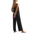 thumbnail image 4 of MuXiKeJi Clothes Jumpsuits for Women Casual Wide Leg Overalls Sleeveless Vacation Outfits One Piece Boho Printed Romper with Pocket, 4 of 8