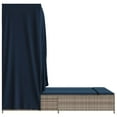 thumbnail image 4 of vidaXL Double Sun Lounger with Roof and Curtains Gray Poly Rattan, 4 of 6