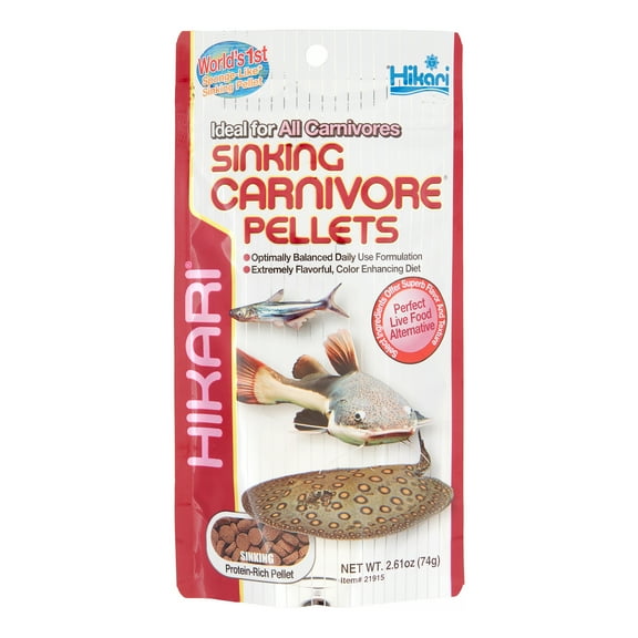 Hikari Carnivore Pellets Sinking Pellets Freshwater Fish Food, 2.61 Oz