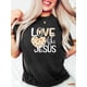 thumbnail image 1 of Inspirational T-Shirt for Women - "LOVE Like Jesus" with Leopard Print Heart, Casual Round Neck, Perfect for Spring & Summer Tee For Adult, Men, Women, Teen, Teenager, Adolescent, Youth, 1 of 8