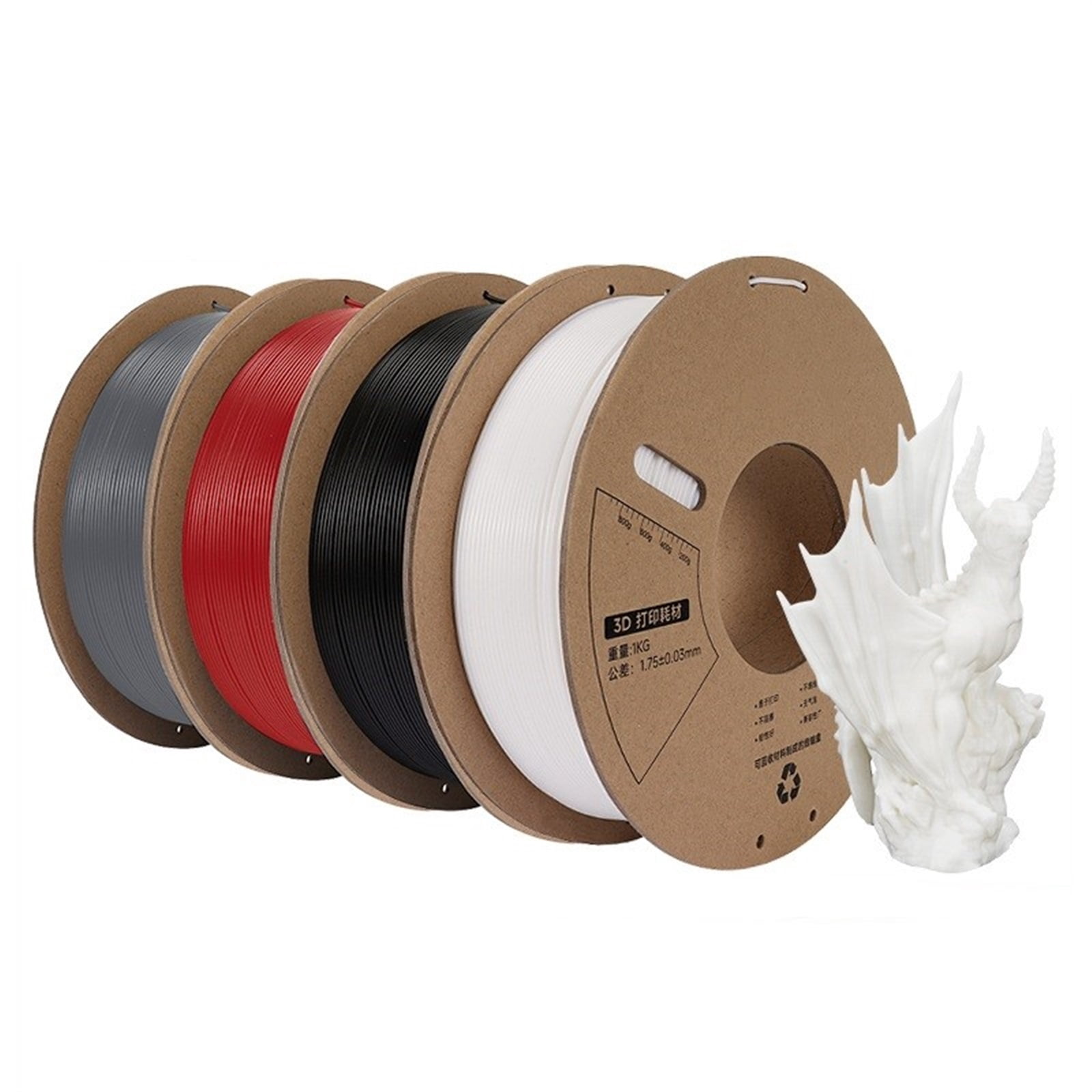 1.75mm PLA Solid Black Filament Fit Most 3D Printers, Easy-to-Print, No Pulling or Clogging, 1KG 3D Printer Accessories