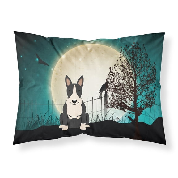 Halloween Scary Bull Terrier Black White Fabric Standard Pillowcase