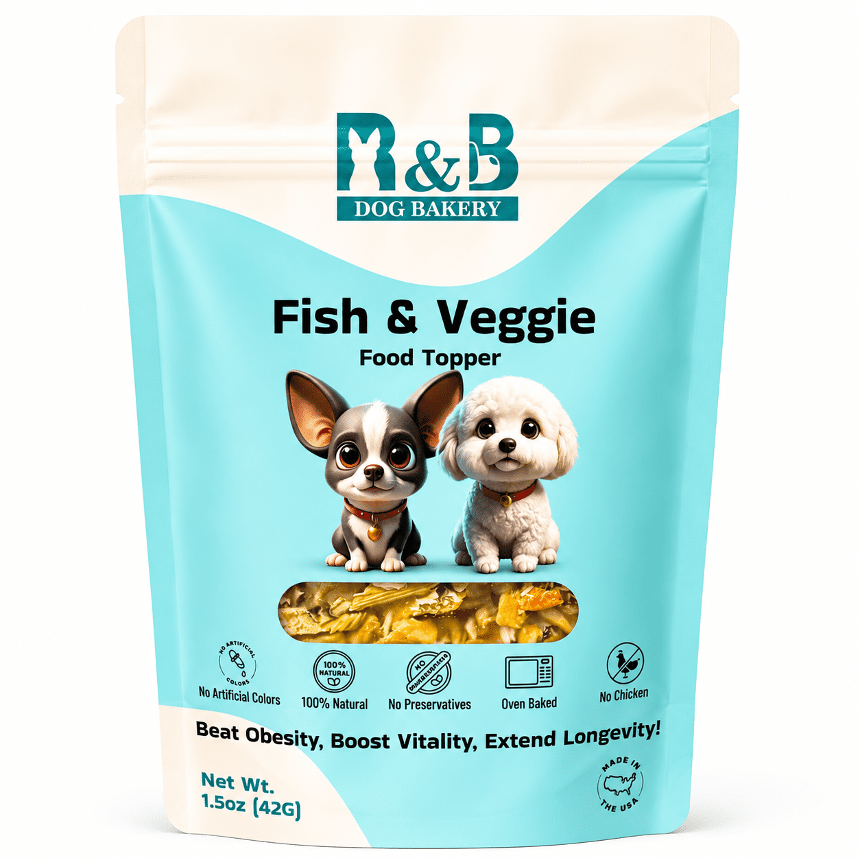 R&B Dog Bakery Freeze-Dried Fish & Veggie Meal Topper 1.5