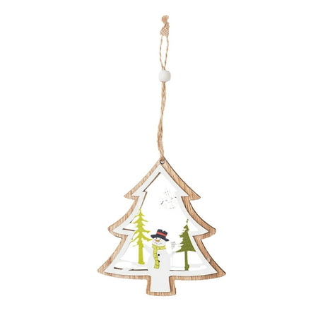 

Veki Five-Pointed Wooden Tree Christmas Lasers Wooden Pendant Pendant Hollow Christmas Star Decoration Double Decorations for Living Room