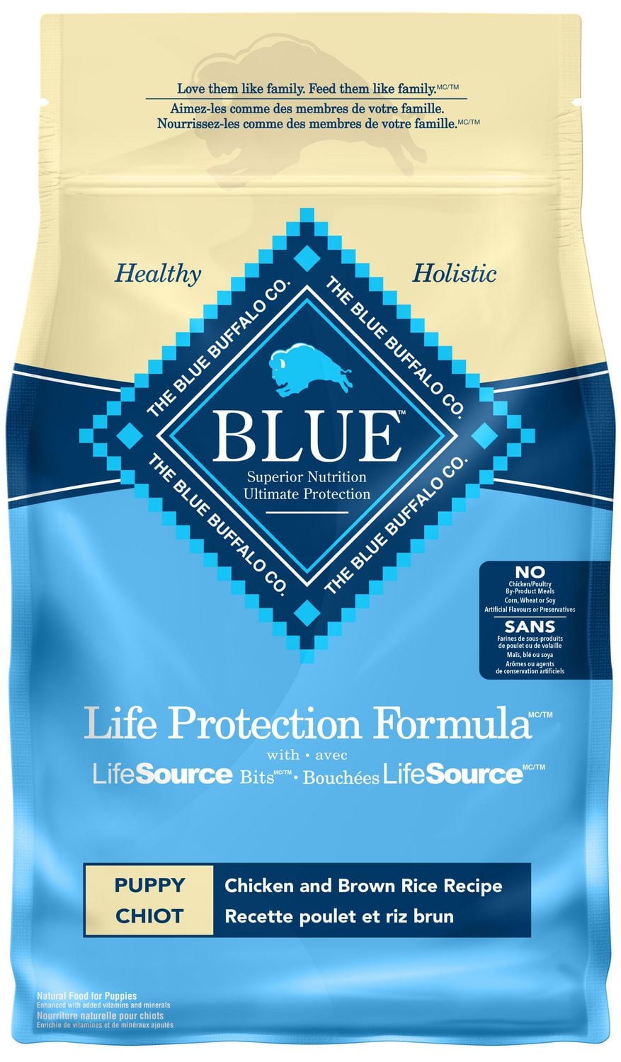 Blue Buffalo Life Protection Formula Puppy Chicken Dry Dog Food with training dog treats and Puppy wet food Value Bundle