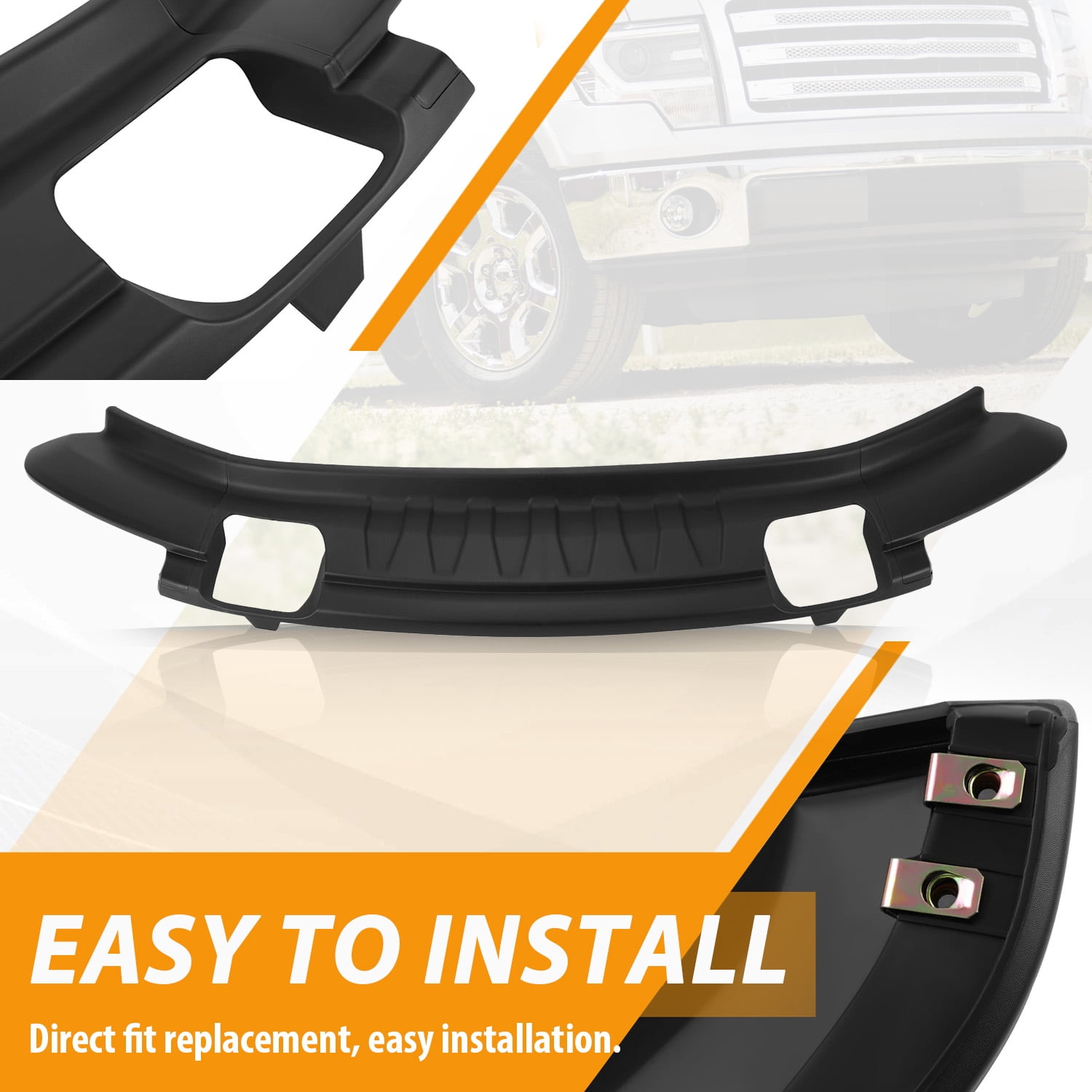 KOJEM Front Bumper Lower Valance for 2009-2014 Ford F150 4WD Replace for 9L3Z17626B FO1095228C with Fog Light Holes Air Dam Deflector Valance Panel