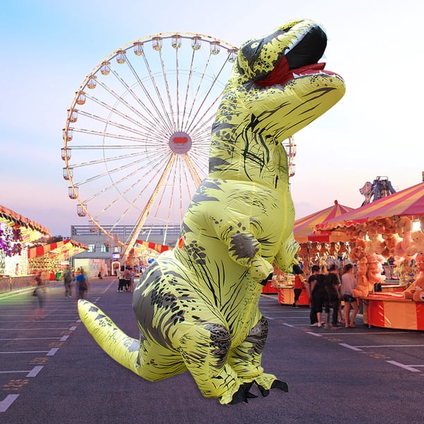 Disfraz De Dinosaurio Modelo de dinosaurio de dibujos animados, animal inflable para disfraces de Halloween (amarillo) Wdftyju Libre de BPA