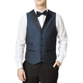 thumbnail image 6 of Caravelli Men's 65645 Slim Fit Textured Top 3 Piece Tuxedo - Teal - 48R, 6 of 7