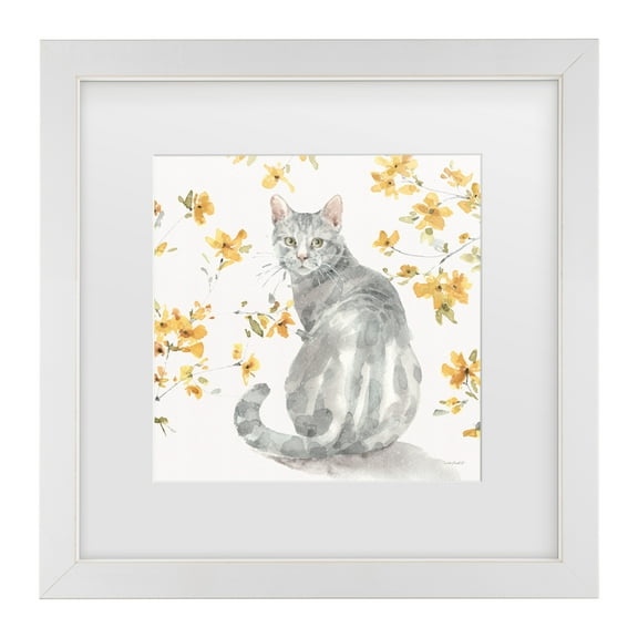 Lisa Audit 'Happy Yellow 14B' Matted Framed Art