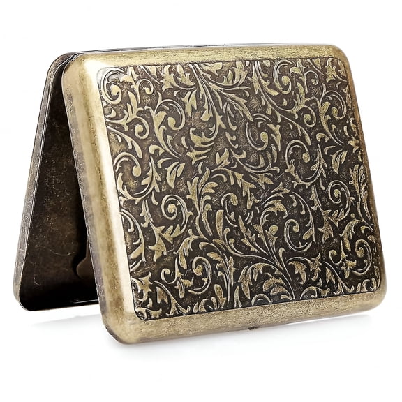 DESIGNICE Metal Cigarette Case For 20 X Cigarettes, Antique Cigarette Case With Engraving