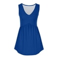 thumbnail image 2 of Playeras,Blusas y Tops,Ropa para Mujer Túnica camisetas sin mangas para las mujeres Blusa plisada sin mangas con volantes para mujer (Blue, L), 2 of 4