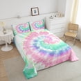 thumbnail image 5 of Teal Blue Tie Dye Bohemian Comforter Set, Twin, 5 of 5