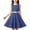 Dark Blue, variant on Girls Vintage Dress Polka Dot Pleated Summer Sleeveless Cotton Dress Light Blue 7-8 Years