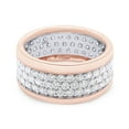 thumbnail image 3 of AFFY 1 3/4 ct.t.w Round Cut Lab Created Moissanite 3-Row Eternity Stackable Wedding Band Ring In 14K Rose Gold Over Sterling Silver (1.75 Cttw)-5, 3 of 8