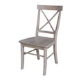 thumbnail image 5 of 36" Round Dining Table with 12" Leaf and 2 X-back Chairs - Washed Gray Taupe - 3 Piece Set, 5 of 7