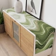 thumbnail image 4 of Green Abstract Waves Table Runner - 120 Inch Long, Kitchen Dining Table Runner Dresser Scarves, Gradient Fluid Luxury Oil Painting Farmhouse Decor for Coffee Tables Wedding Party Banquet, 4 of 8