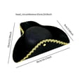 thumbnail image 7 of yuksok Pirate Buccaneer Tricorn Hat for Stage Performance, Holidays, Cosplay, Birthdays Golden hat brim, 7 of 7