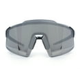 thumbnail image 2 of Mens Color Mirror Oversized Shield Sport MTB Style Plastic Sunglasses Grey - Silver Mirror, 2 of 5
