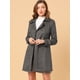 thumbnail image 3 of Chaqueta de Gabardina de Gamuza Sintética Allegra K Doble Botonadura y Solapa con Cinturón Gris oscuro XL, 3 of 6