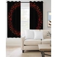 thumbnail image 2 of Red Spring Floral Blackout Curtains for Bedroom/Living Room, Thermal Insulated Kitchen Curtains, Ethnic Boho Summer Botanical Black Grommet Darkening Window Treatment Drapes 42"x63"x2, 2 of 8