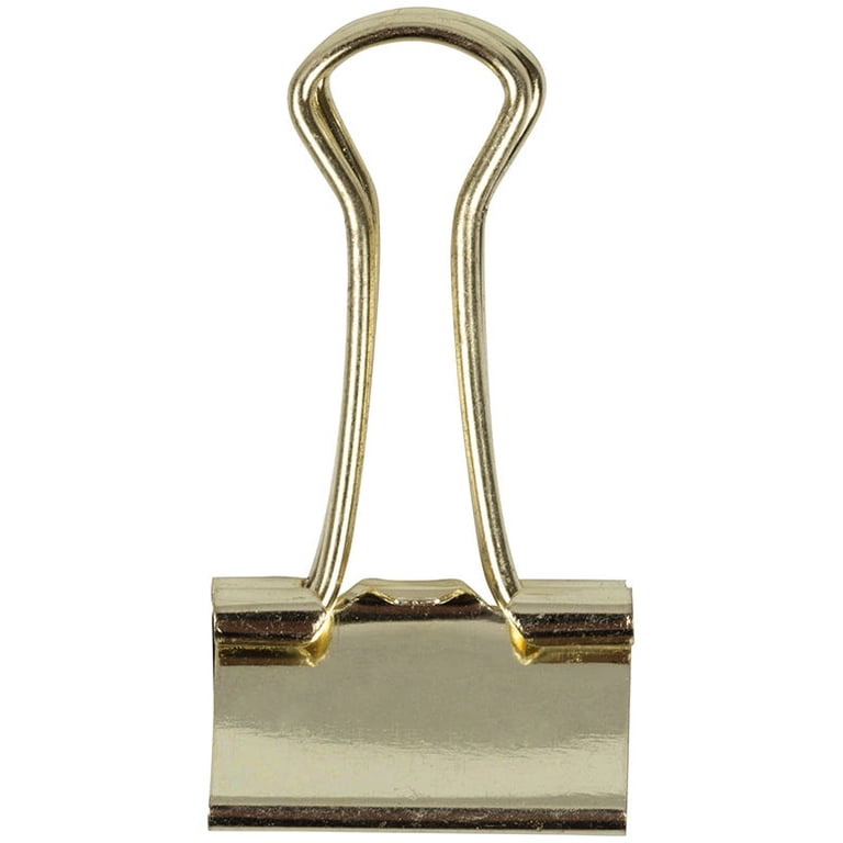 JAM Paper Colorful Binder Clips, Small, 3/4 inch (19 mm), Gold, 25