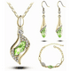 thumbnail image 1 of Conjunto De Collar, Aretes Y Brazalete Con Cristales Color Verde Malubero Malu1697, 1 of 3