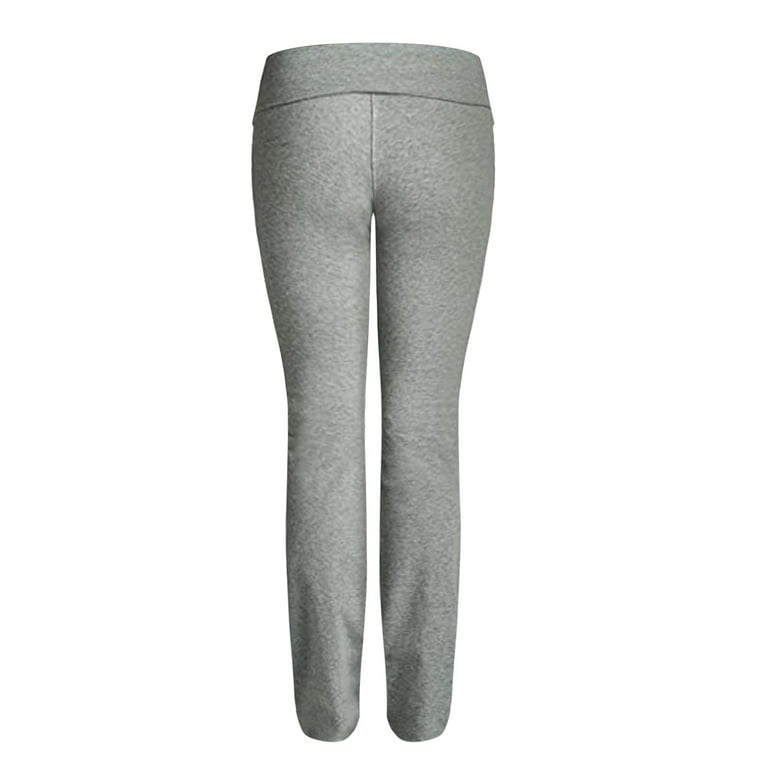 RQYYD Women's Low Waist Yoga Leggings Soft Comfy Yoga Sweat Lounge Gym  Sports Athletic Pants(Gray,M)