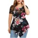 thumbnail image 1 of ICHUANYI Clearance Fashion Woman Causal Round Neck Floral Printing Blouse Short Sleeve T-Shirt Summer Tops(Black, XXL) ICHUANYI WER2023081003261, 1 of 5