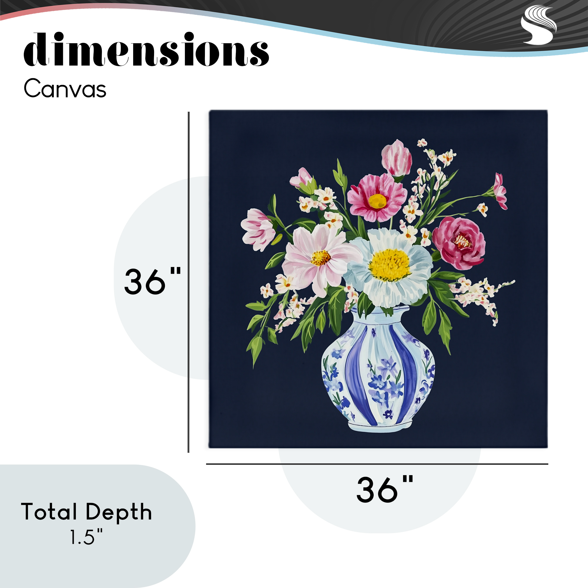 Spring Chinoiserie Vase Canvas Wall Art, design by Yen