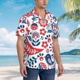 thumbnail image 5 of Bixox Men's Hawaiian Shirts Men's Birds Flowers Print Short-Sleeve Shirt-Medium, 5 of 8