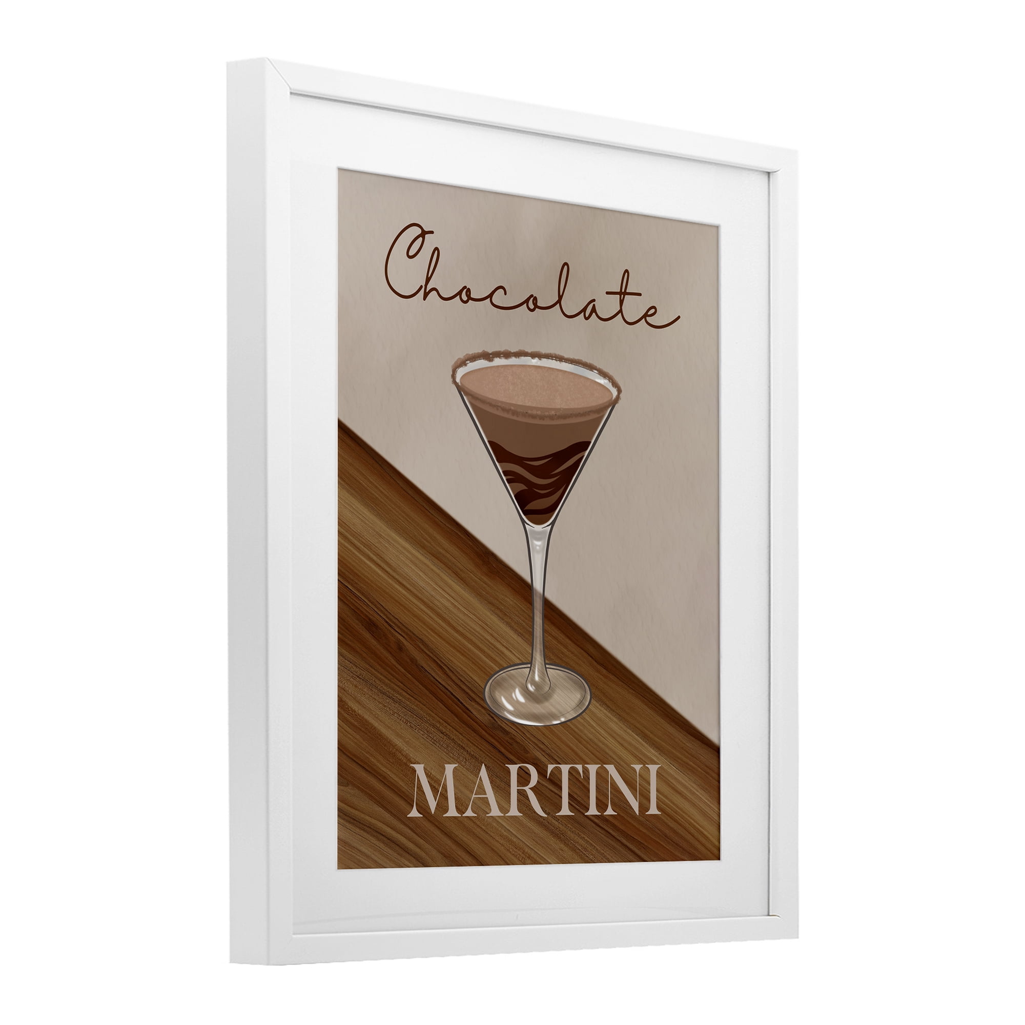 Stupell Industries Chocolate Martini on Brown White Framed Print Under Glass, design by Marcus Prime