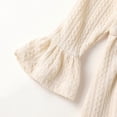 thumbnail image 6 of Happy Town Toddler Girls Fall Winter A‑Line Long Sleeve Dress Bow Ruffle Cuffs Party Dress for Little Kids, 6 of 7