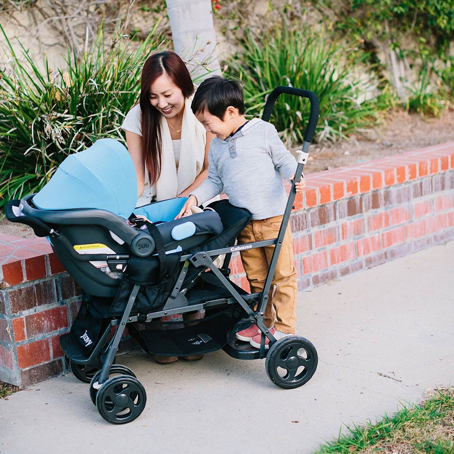 joovy Caboose Sit and Stand Double Stroller Appletree Walmart