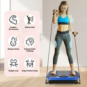 LAZY BUDDY Vibration Plate Exercise Machine Lymphatic Drainage Platform Whole Body Shaker Home Workout Training Equipment for Weight Loss & Toning, Blue