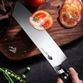 thumbnail image 2 of TUO Kiritsuke Knife - 8.5 inch Kiritsuke Chef Knife - Japanese Vegetable Meat Knife - German HC Steel - Full Tang Pakkawood Handle - BLACK HAWK SERIES with Gift Box, 2 of 3
