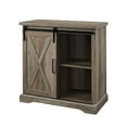 thumbnail image 6 of Walker Edison Sliding Barn Door Accent Cabinet, Grey Wash, 6 of 9