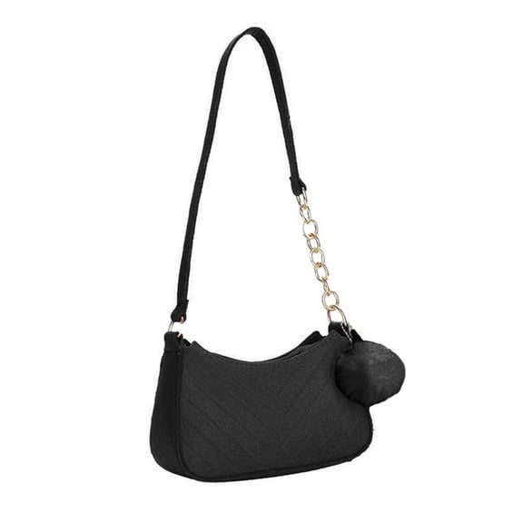 YIEMEEN Shoulder Bags for Women Felt Underarm Bag Mini Tote Handbag Small Clutch Purse with Pompom