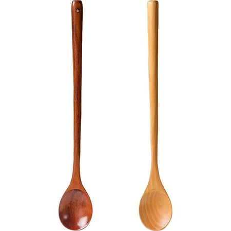 

2pcs Wood Rice Spoon Salad Serving Spoon Wood Soup Spoons Wooden Spoons Salad Spoons