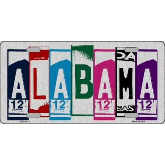 Alabama Cut Letter Metal Novelty License Plate - Aluminum ( 12 inch x 6 inch )