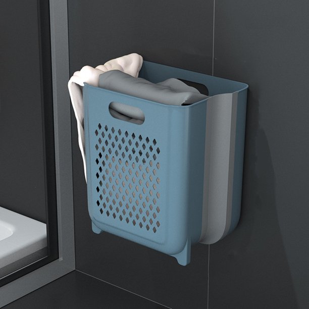 Cathoe Plastic Collapsible Hanging Laundry Basket with Carry Handle