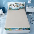 thumbnail image 3 of Erosebridal Marine Sea Turtle Zipper Queen Comforter Set with Fitted Sheet and 2 Pillowcases, Coastal Wildlife Zipper Bedding Set, Gray Reversible, 3 of 6