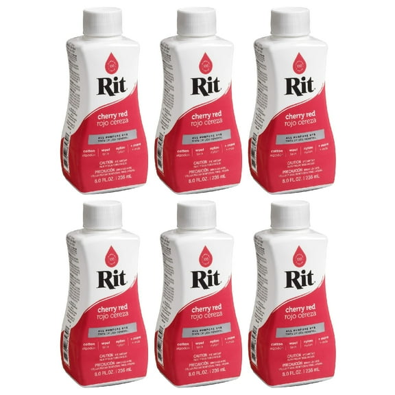 Rit All Purpose Liquid Dye 8 oz Cherry Red, 6 Pack