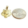 thumbnail image 3 of 14k yellow solid Gold tiger male head face Pendant diamond cut fine jewelry 2g, 3 of 12