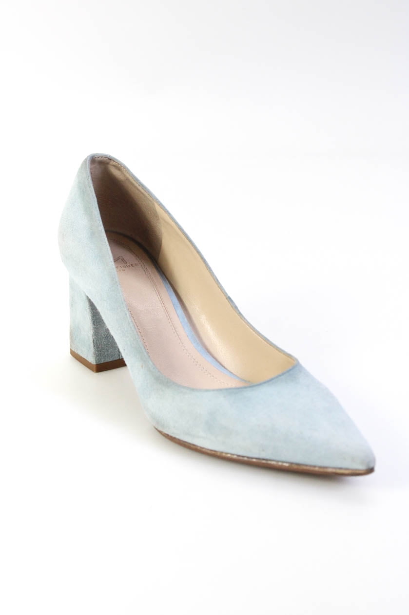 baby blue suede pumps