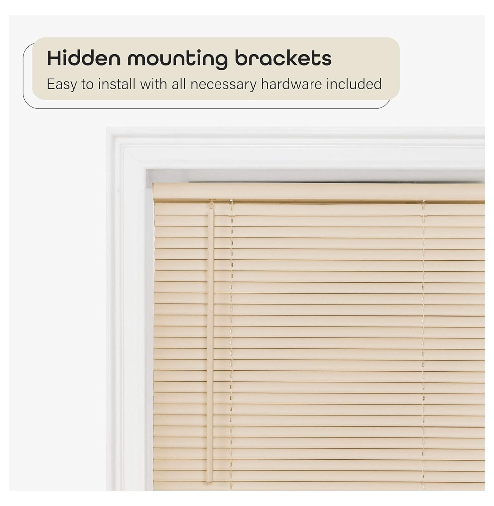 Cordless Room Darkening Mini Blind - 43 Inch Width, 64 Inch Length, 1" Slat Size - Alabaster - Cordless GII Deluxe Sundown Horizontal Windows Blinds for Interior by Achim Home Decor 43"W x 64"H