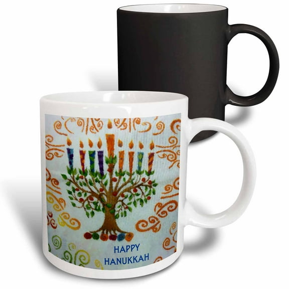 3drose, Hanukkah Menorah, 11oz Magic Transforming Mug