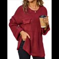 thumbnail image 2 of Blusas de Punto para Mujer 2025, Suéter de Cuello Redondo de Larga Extragrande, Blusas Informales de Negocios, Suéter Básico. Vino Tinto S, 2 of 10