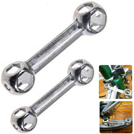 

Manwang Dog Bone Hexagon Wrench Hexagon Wrench 10 in 1 Design Multifunctional Zinc Alloy Dog Bone Hexagon Wrench for Outdoor Silver