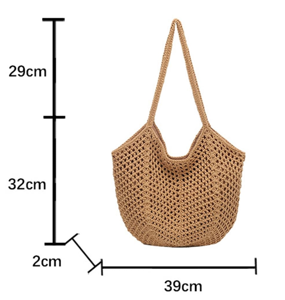 Beach Tote Bag for Women Raffia Crochet Purse Large Summer Hobo Woven Shoulder Handbag for Vacation
