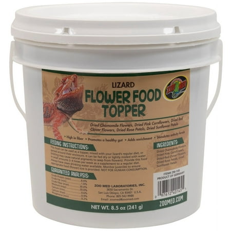 Zoo Med Lizard Flower Food Topper [Reptile Bearded Dragon Food, Reptile Iguana Food, Reptile Supplies] 8.5 oz